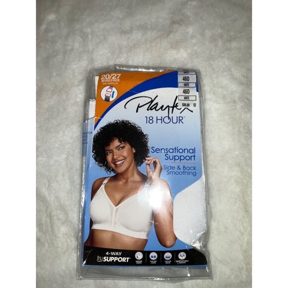 Playtex 18 Hour Sensational Support Wireless Bra 20/27 WHITE 46D - Picture 2 of 7